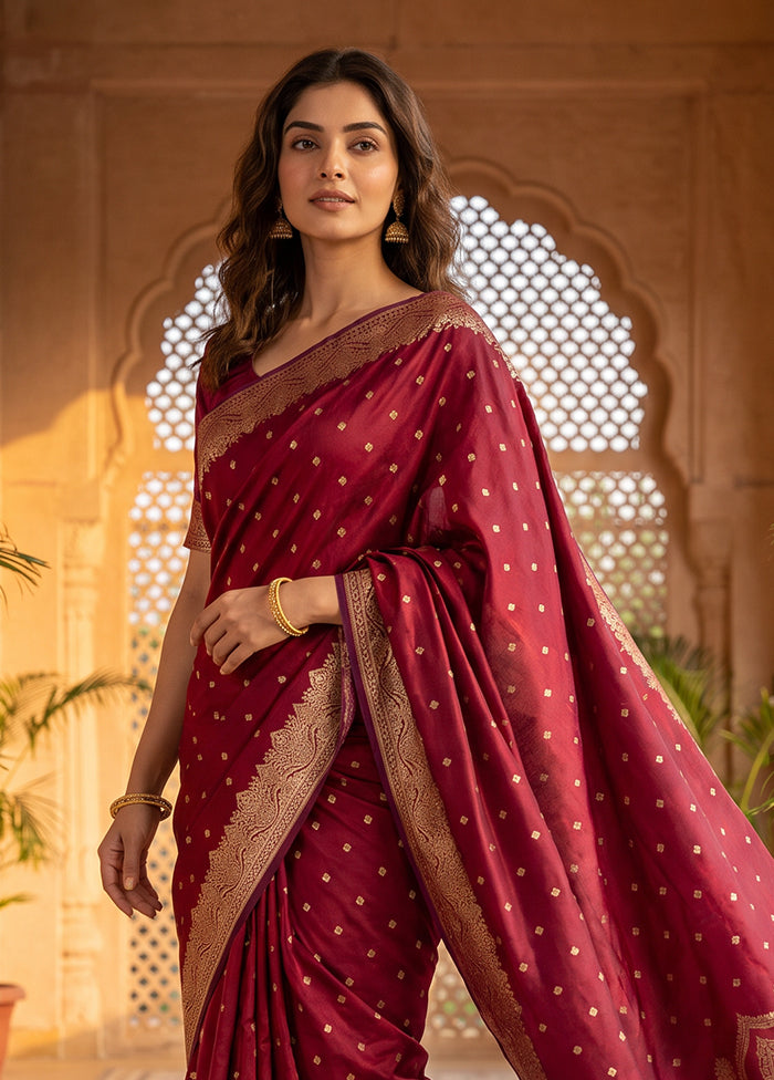 Purple Katan Silk Saree With Blouse Piece