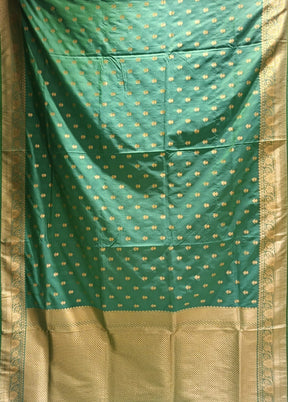 Green Katan Silk Saree With Blouse Piece