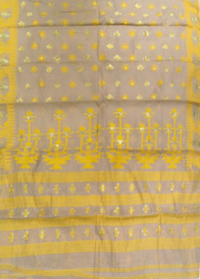 Cream Jamdani Cotton Saree Without Blouse Piece