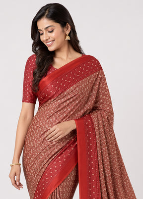 Cream Tanchoi Silk Saree With Blouse Piece
