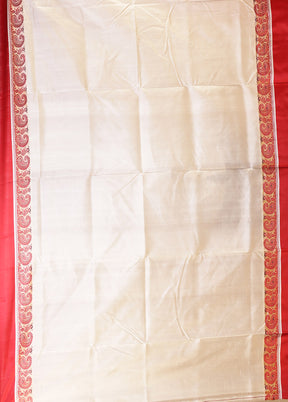 Cream Garad Pure Silk Saree Without Blouse Piece