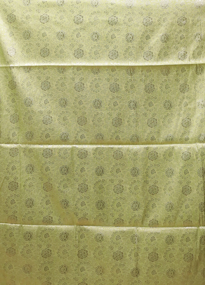 Green Dupion Silk Saree With Blouse Piece