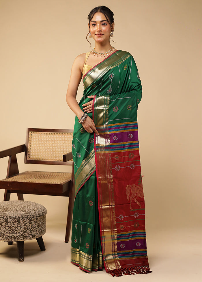 Green Kalakethra Silk Saree With Blouse Piece