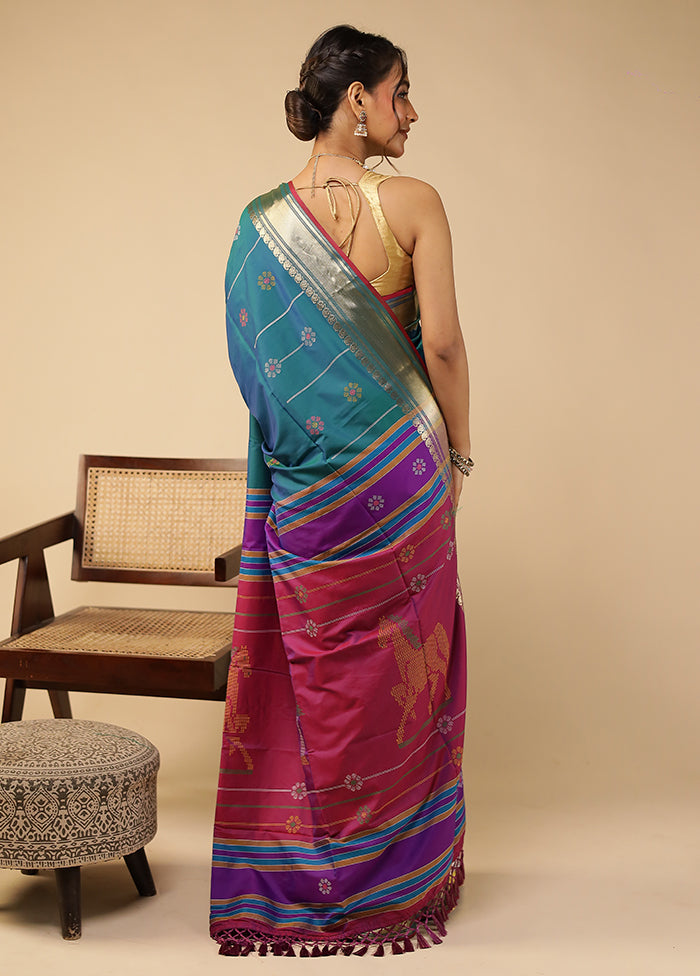 Green Kalakethra Silk Saree With Blouse Piece