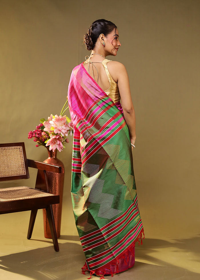 Multicolor Kalakethra Pure Silk Saree With Blouse Piece