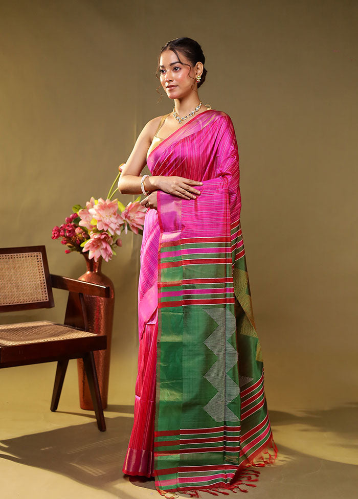 Multicolor Kalakethra Pure Silk Saree With Blouse Piece