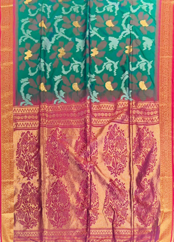 Blue Dupion Silk Saree With Blouse Piece