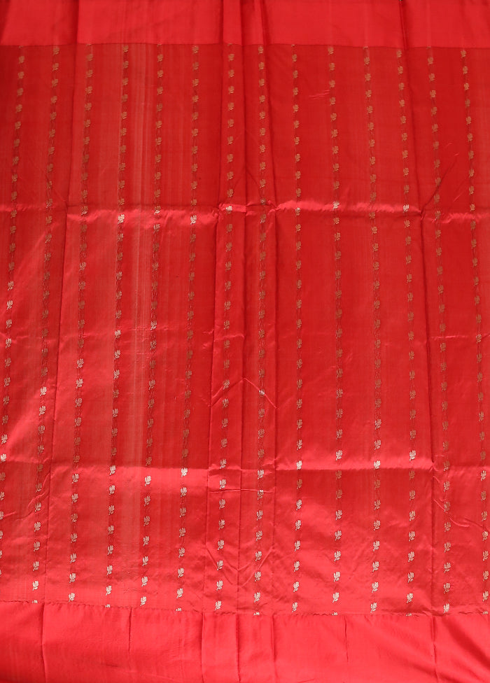 Purple Handloom Katan Pure Silk Saree With Blouse Piece