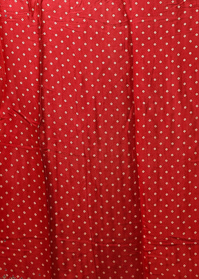 Red Printed Pure Silk Saree Without Blouse Piece