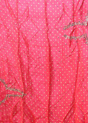 Pink Printed Pure Silk Saree Without Blouse Piece