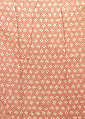 Pink Linen Silk Saree With Blouse Piece