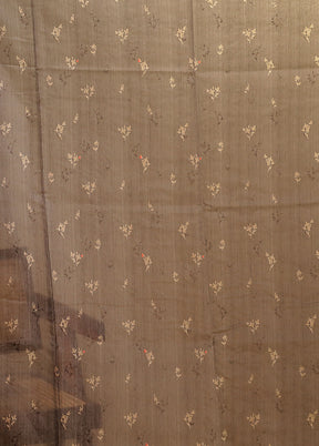 Grey Linen Silk Saree With Blouse Piece