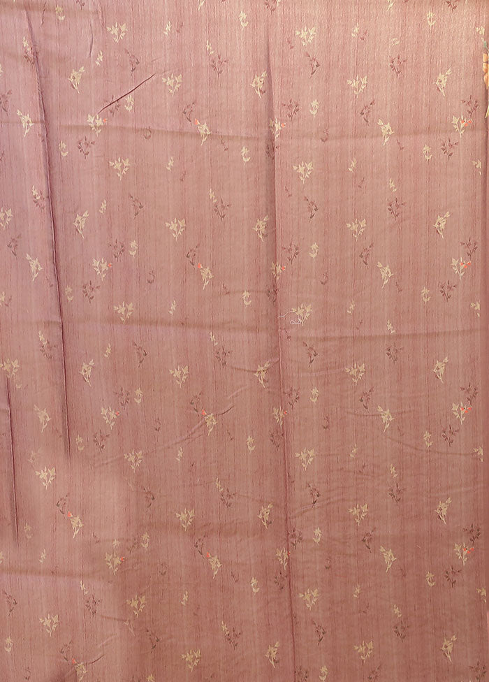 Purple Linen Silk Saree With Blouse Piece