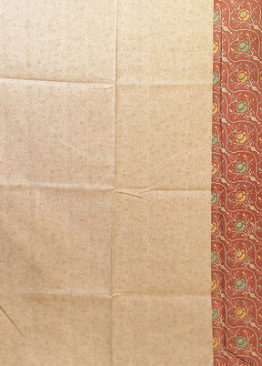 Maroon Tussar Silk Saree With Blouse Piece