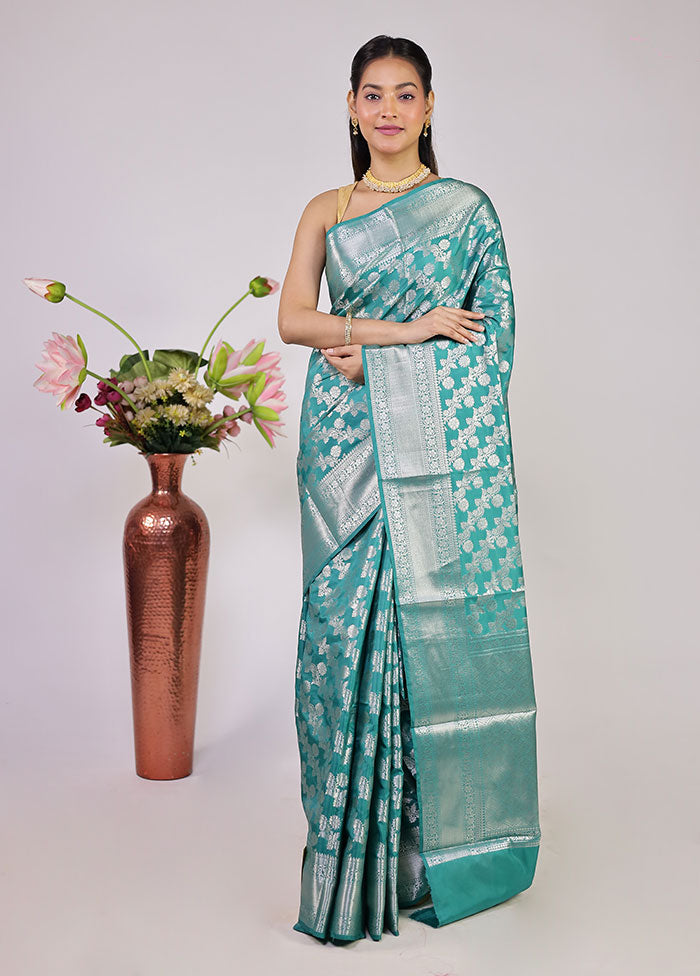 Peacock Haze Duo – Yellow Organza & Green Dupion Silk Sarees