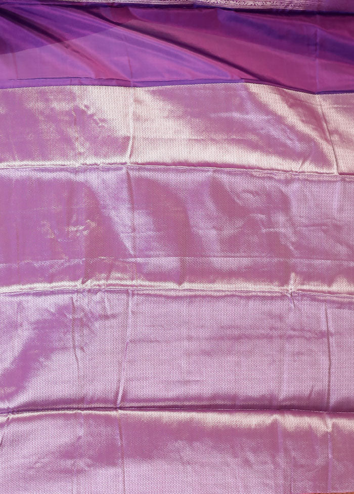 Purple Dupion Silk Saree With Blouse Piece