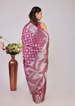 Purple Dupion Silk Saree With Blouse Piece