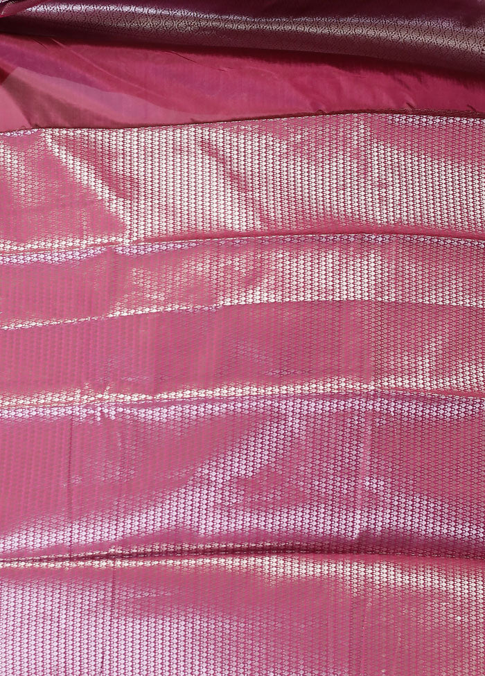 Purple Dupion Silk Saree With Blouse Piece