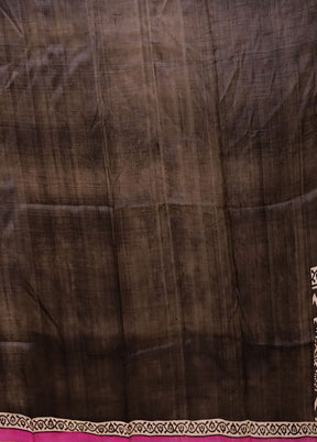 Purple Printed Pure Silk Saree Without Blouse Piece