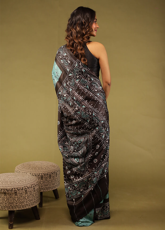 Multicolor Printed Pure Silk Saree Without Blouse Piece