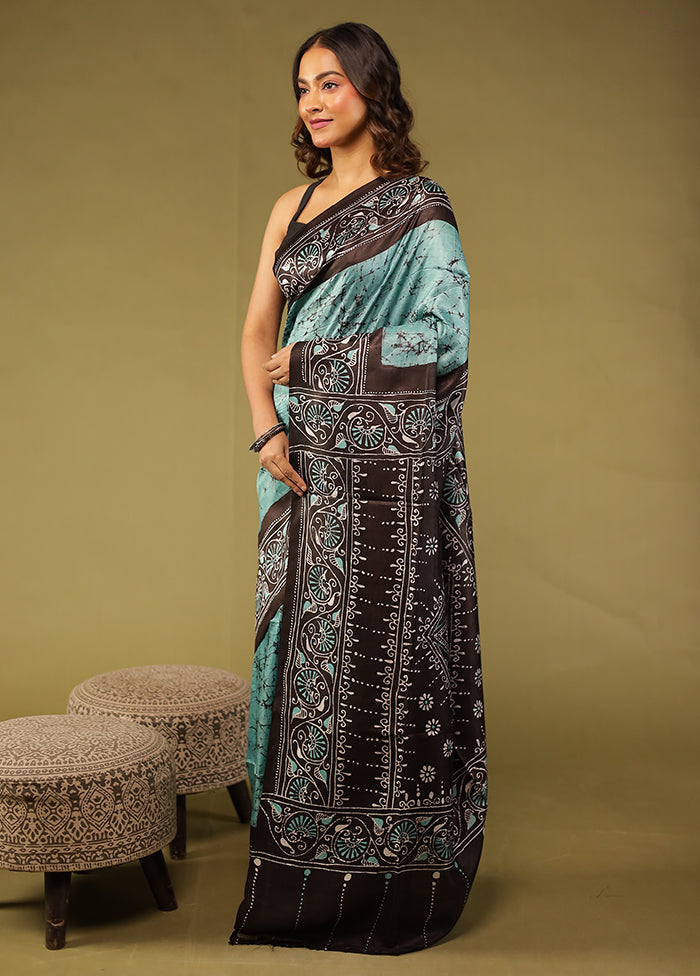 Multicolor Printed Pure Silk Saree Without Blouse Piece