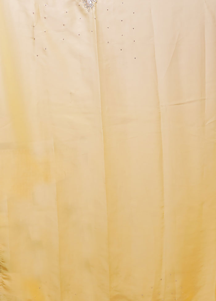Yellow Georgette Saree With Blouse Piece