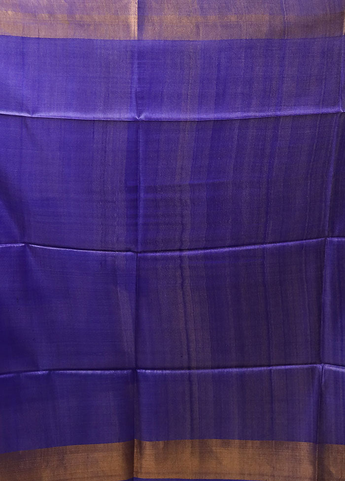Multicolor Handloom Tussar Pure Silk Saree With Blouse Piece