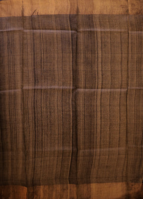 Cream Tussar Silk Saree With Blouse Piece