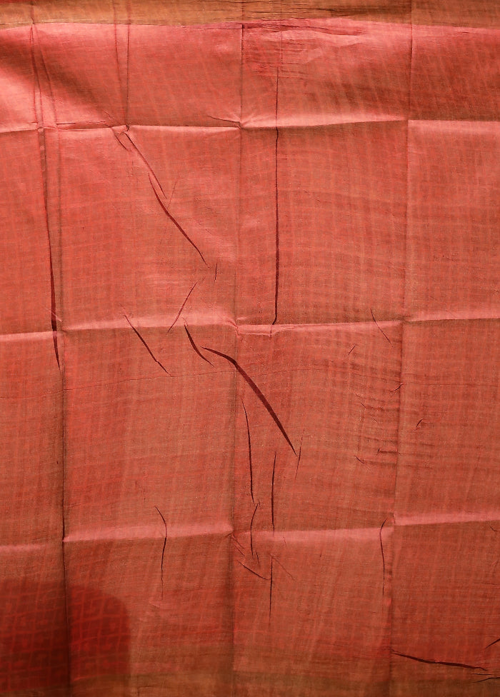 Purple Tussar Silk Saree With Blouse Piece