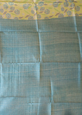Green Tussar Silk Saree With Blouse Piece