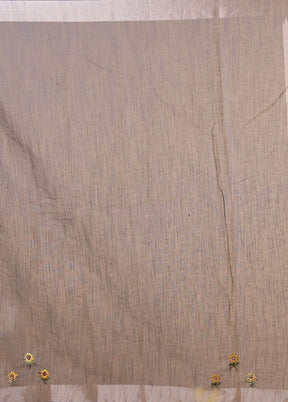 Blue Linen Silk Saree With Blouse Piece
