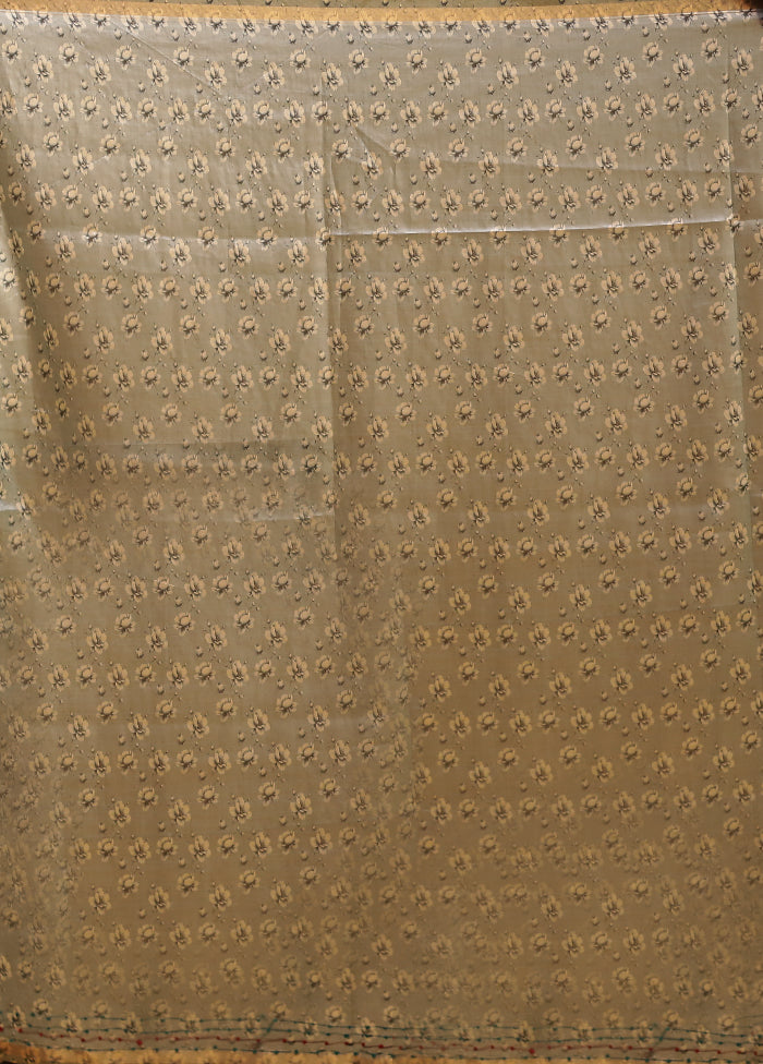 Blue Tussar Silk Saree With Blouse Piece
