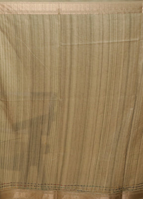 Cream Tussar Silk Saree With Blouse Piece