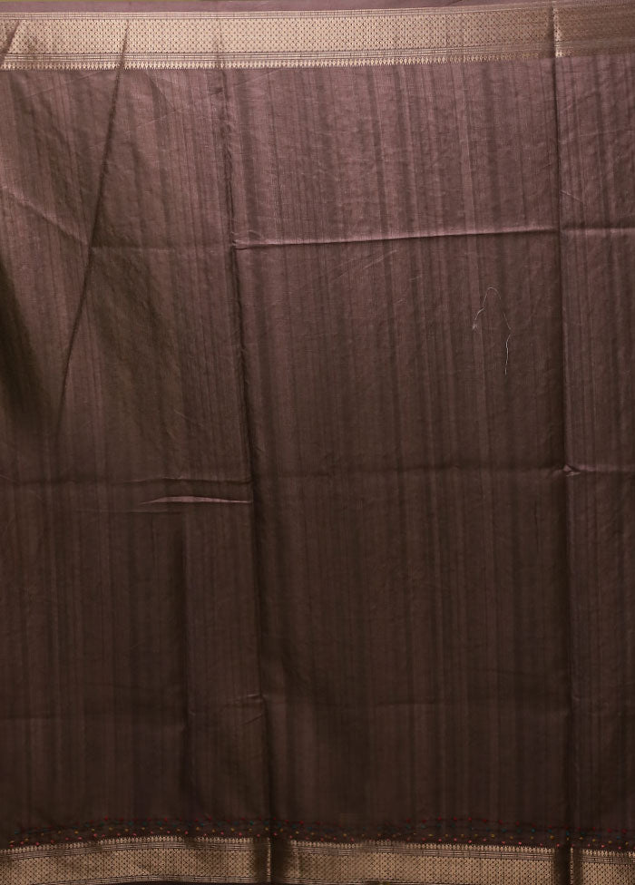 Cream Tussar Silk Saree With Blouse Piece