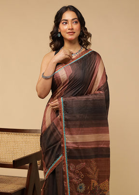 Multicolor Tussar Silk Saree With Blouse Piece