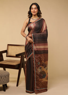 Multicolor Tussar Silk Saree With Blouse Piece