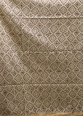 Cream Chanderi Cotton Saree With Blouse Piece