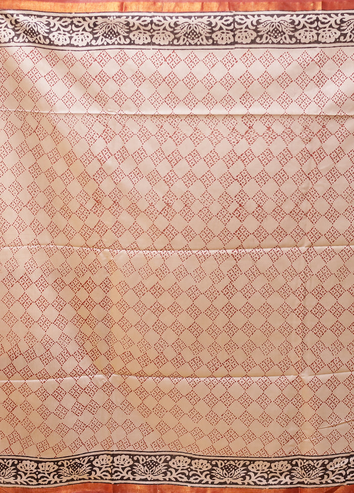 Maroon Chanderi Cotton Saree With Blouse Piece