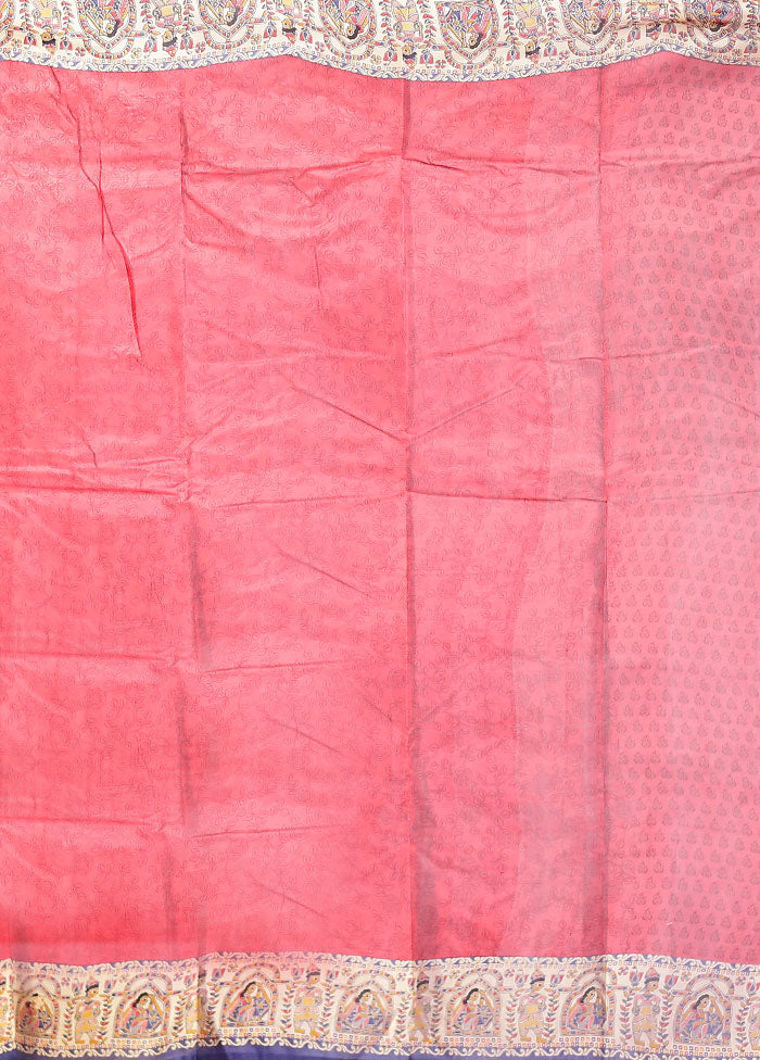 Red Printed Pure Silk Saree Without Blouse Piece