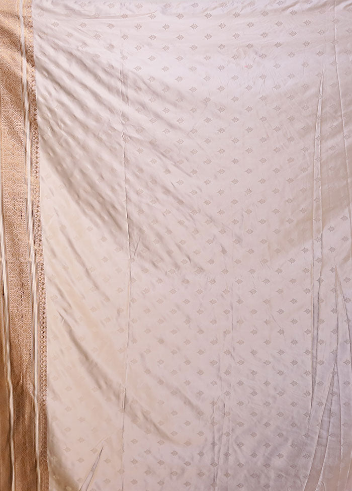 White Dupion Silk Saree With Blouse Piece