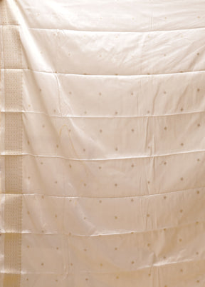 White Dupion Silk Saree With Blouse Piece