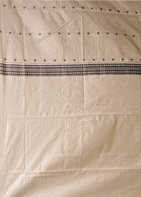 Cream Assam Silk Saree With Blouse Piece