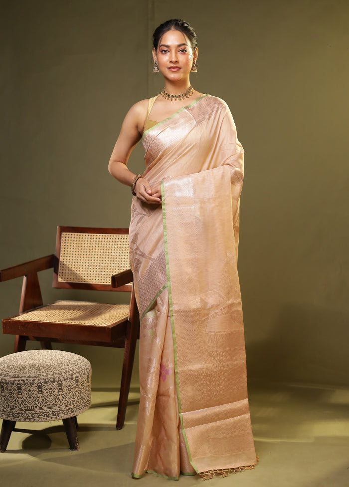 Pink Cotton Saree With Blouse Piece