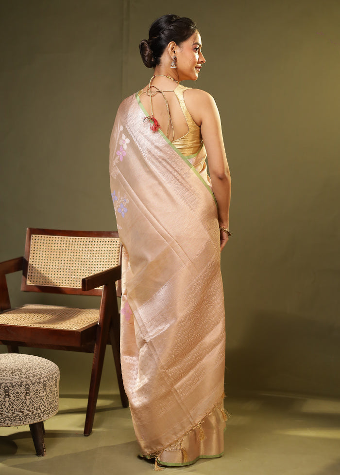 Pink Cotton Saree With Blouse Piece