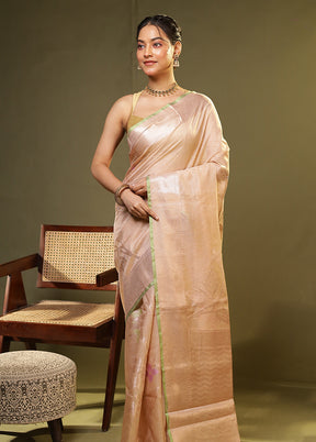 Pink Cotton Saree With Blouse Piece