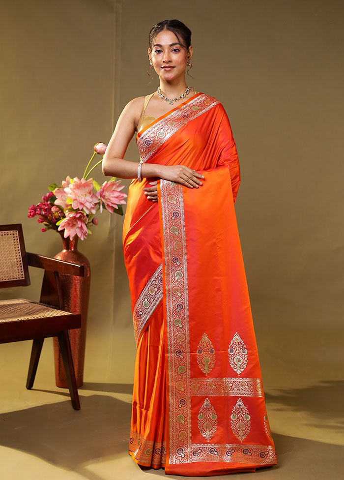 Green Handloom Banarasi Pure Silk Saree With Blouse Piece
