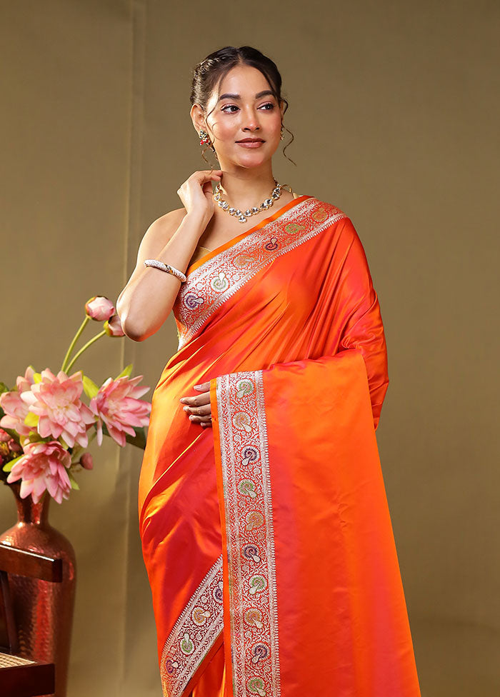 Green Handloom Banarasi Pure Silk Saree With Blouse Piece