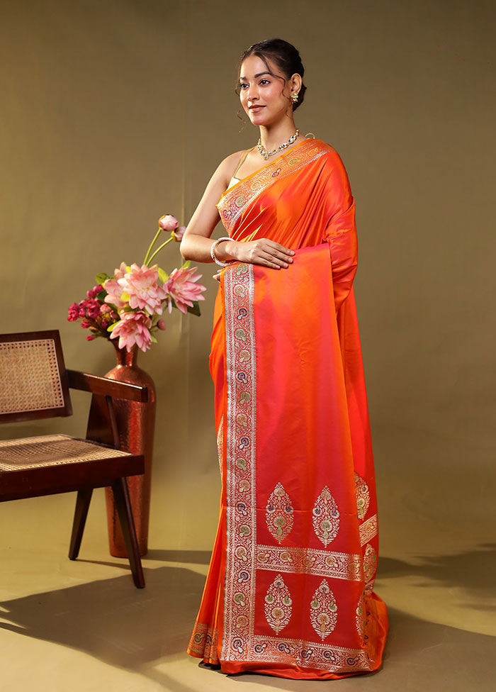 Green Handloom Banarasi Pure Silk Saree With Blouse Piece