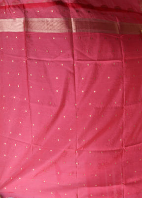 Pink Dupion Silk Saree With Blouse Piece