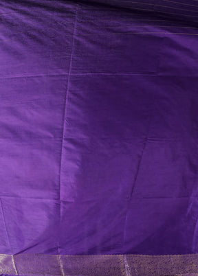 Purple Dupion Silk Saree With Blouse Piece